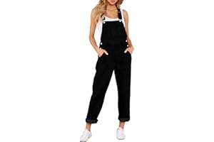 Roskiky - Mono de tela vaquera con bolsillos para mujer, informales