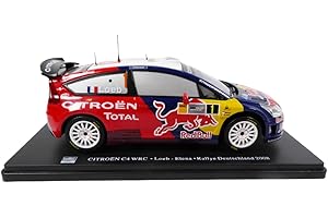 OPO 10 - Coche en Miniatura reproducido a Escala 1/24 Compatible para Citroen C4 WRC Loeb Elena - Rallye Alemania 2008 - RVQ24