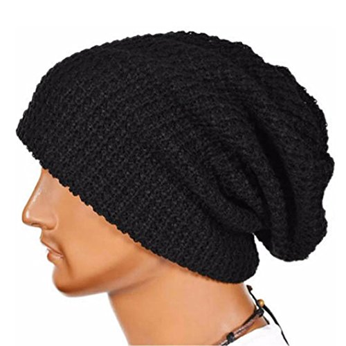 Malloom® Hombres Mujeres universal Cálido Invierno de punto de esquí Beanie Hat cráneo Slouchy Gorra Sombrero (negro)