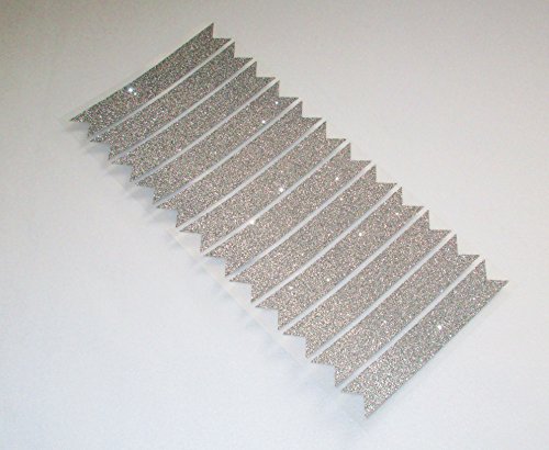 12 Schöne funkelnde Silberne Glitzernde-Fähnchen-Aufkleber zum Dekorieren und Basteln