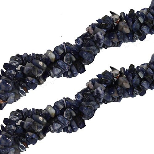 Semi Precious Sodalite gemstone Chips - 2 Strings