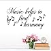 Price comparison product image Koyiyo Music Helps to Find Harmony Wall Sticker Nursery Musical Notes Creative Murals Removable Art Home Decor Living Room Vinyl Decals Size 59 * 34Cm