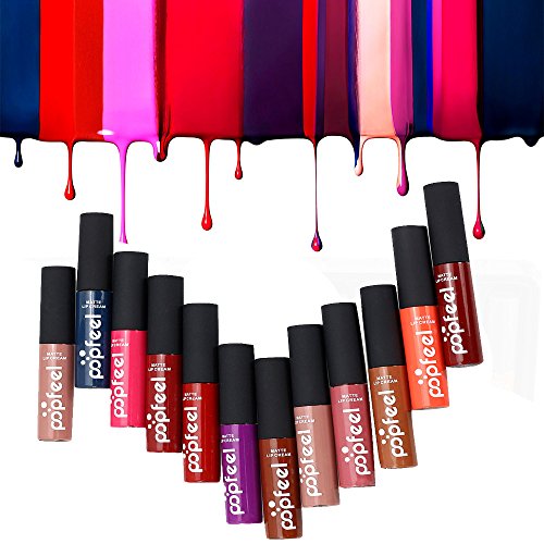 Yistu 12 Pcs Lang Anhaltende Make-up Matten Lippenstift Lip Gloss - 2
