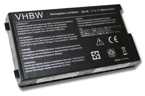 vhbw Li-Ion Akku 4400mAh (11.1V) für Notebook Laptop Asus A8, A8000, A8000F, A8000J, A8000Ja, A8000Jc, A8000Jm, A8A wie A32-A8, A32-F80, A32-F80A.