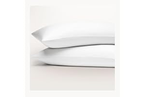 ‎SERALINO Seralino Satin Kissenbezug 40 x 80 Weiß (2er Set) 100% Bio Baumwolle, Oeko-Tex, atmungsaktiv, weich wie Seidenkissenbezug 40x80, auch als Dekokissen Sofakissen, 40x80cm Kissenbezug mit Reißverschluß