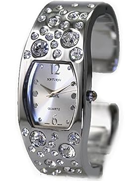 NATURAL Matt Silver Dial glÃ¤nzende silberne Band Rechteckige Frauen-Armband-Uhr