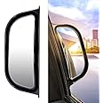 HUUSO 2 Pcs Car Side Rear View Mirror B-Pillar Rear Seat Auxiliary Observation Mirror for Second Row Car Door Safely Get-Off Compatible with Jeep Wagoneer S