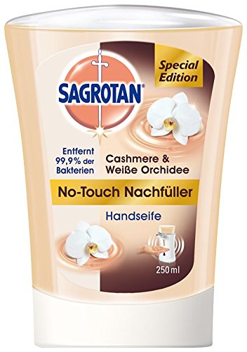 Sagrotan No-Touch Automatischer Seifenspender Nachfüller Cashmere und Weiße Orchidee, 5er Pack (5 x 250 ml)