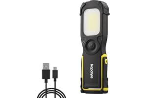 Napatyre Lampe de Travail LED Rechargeable,1000 Lumens Baladeuse LED Mecanicien avec Base Magnétique, Rotation à 180° 3 Modes Lampe de Poche pour Réparation de Voiture Camping Urgence