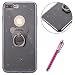 Produktbild iPhone 7 Plus Hülle, Hpory Plating Bling Silikonhülle mit Bär Ring Ständer Dünn Weiche TPU Hülle Kratzfeste Handyhülle Etui Schutzhülle für Apple iPhone 7/8 Plus 5.5" + 1 x Hpory Stylus-(Schwarz)