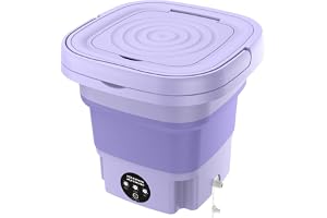 Togarhow Folding Washing Machine Mini Automatic Clothes Washing Machine Portable Lightweight Underwear Washer for Travel Camping Apartment Laundry (Purple)
