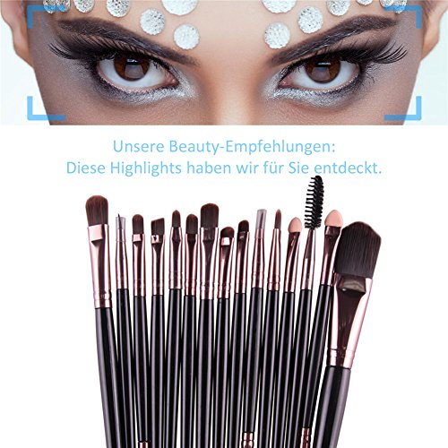 Oshide 15 Stück Professionelle Makeup Bürsten Kosmetik Set Foundation Powder Lidschatten Augenbraue Eyeliner Lippen Make-up Pinsel Auge Gesicht Pinsel Set - 6