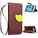 Produktbild Samsung Galaxy A8(2015) Lederoptik PU Leder Hülle (Frei 2 in 1 Ball Touch Pen) CaseHome Nature Blatt Etui Magnetverschluss Stil PU-Leder Brieftasche [Standfunktion] Deckel Klapptasche Schale Flip Foliant Schützende Haut Hüllen Mit Wallet Kartenfach Magnetverschluss Standfunktion Handytasche Taljereep Lanyard Strap Tragen Folio Tasche Schutzhülle(Braun Color)