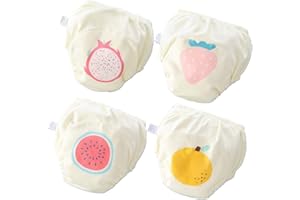 MORBUY-SHOP Culotte d'apprentissage Lavables Bébé, Morbuy 4 Pack Coton Couche-Culotte Anti-Fuite Potty Pantalon de Formation Imperméables pour Garçon et Fille, 6 à 36 Mois