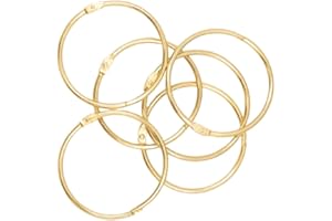 ‎CRAFTELIER Craftelier - Set mit 6 Metallringen, Typ Ring, ideal für Scrapbooking und Basteln | Ringe für Alben, Notizbücher, Planer oder Terminplaner | Größe Ø 60 mm · Gold
