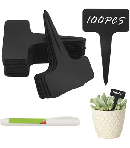 Lot De 120 étiquettes Pour Plantes Résistantes Aux Intempéries - 6x10 Cm, Noires, Double Face - 11