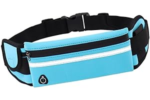 ZHIHUITL Running Belt with,Sweatproof waistpacks with,Running Belt Waist Pack with,Adjustable Running Belt with Reflective Strips,with Headphone Jack,Perfect for Running and Outdoor Activities(Blue)