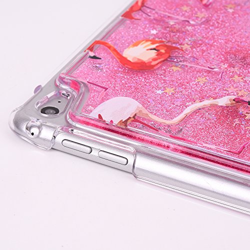 Felfy Liquid Flüssigkeit Hülle für iPad Mini 4,Glitzer Flüssig Wasser Hülle für iPad Mini 4,iPad Mini 4 Hard Hülle Luxe Kreativ Glitzer Herz Flamingos High Heels Shiny Glanz Sparkle Schwimmend Treibsand Muster Kristall klar Liquid Bling Hülle Crystal Clear Hard Case Transparent Kristall Bumper Handyhülle für iPad Mini 4 + 1x Silver Stylus + 1x Bling Dust Plug [Zufällige Farbe] - 3