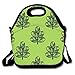 Produktbild Green Leaves With A Black Outline On A Green Background Insulated Lunch Bag - Lunch Bag - Large Reusable Lunch Tote Bags For Women, Teens, Girls, Kids, Baby, Adults Portable Carry