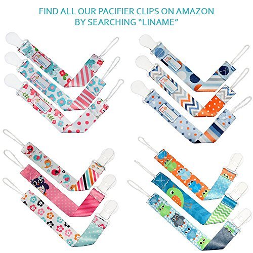 Liname Schnullerband Mit Clip Für Mädchen – 3 Stück Saugerband – Premium Qualität Universeller Schnuller Clip Für Alle Schnuller Mit Und Ohne Ring – Beidseitiges Modisches Design - 9