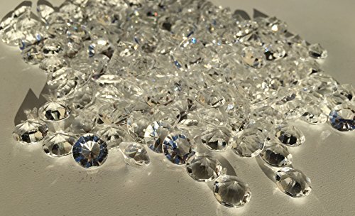 200 Stück 11mm glitzernde Deko Diamanten Brillianten Strasssteine Acrylsteine transparent klar kristall basteln Gltzersteine Schmucksteine Strass Steine zum Verzieren Dekorieren von CRYSTAL KING - 2
