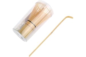 JERLIFLYER Juego de fabricación de Matcha de bambú, batidor de Matcha, cuchara Chashaku, juego de fabricación de Matcha de bambú batidor cuchara de bambú enganchada batidor de té Chashaku Matcha