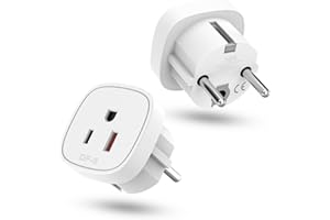 Oliveria 2 pièces Adaptateur de Voyage, Adaptateur US vers France, Adaptateur Plug US - France, Prise de Voyage US vers EU, Adaptateur US UE, Adaptateur EU Plug, pour appareils avec Alimentation US