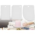 ZoeTekway Grattoir à pâte en plastique Set 3 pièces Spatule Gâteau Texture pour Cuisine Panneau de cuisson Décoration