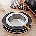 Produktbild DX Edelstahl Zigaretten Aschenbecher, große Leder Metall Aschenbecher Continental Classic Retro Wohnzimmer männlich Geschenk Aschenbecher