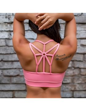 ZHFC-signore... bellezza reggiseno sportivo professionista yoga fitness shockproof reggiseno in mutande,Rosa,L