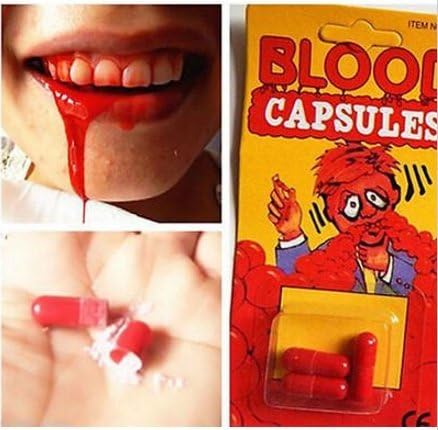 3PC Fake Blood Pill Capsules Pill Horror Funny Halloween Prop Gag Joke Party Set by Lovestore2555