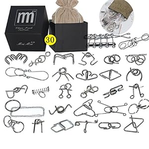 Gracelaza 30 Piezas Juguetes Mágicos de Alambre de Metal Set – 3D Rompecabezas Brain Teaser Puzzle – IQ Inteligencia Juguete Educativo – Juego Niños y Adolescentes