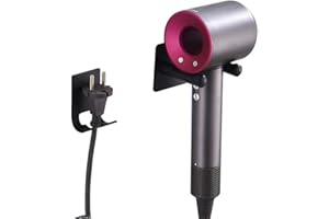 FANXIYA Soporte para Secador de Pelo sin Taladro Metal Soporte Universal Secadora Porta Secador Pelo Pared para Baño Dormitorio Cocina Hoteles Peluqueria (Negro)