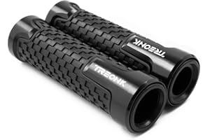TREONK Manopole Moto - Coppia di Manubrio Scooter Alluminio Gomma Impugnatura 22mm 7/8" Universale per MT 07 MT 09 TMAX500 TMAX530 TMAX 560 2020 Xmax 300 400 125 Z650 Z900 Z1000 SX