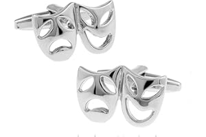 Ashton and Finch Comedy and Tragedy Theatre Cufflinks for Men Novelty Actor Gifts