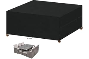 VANSHEIM Copertura Mobili da Giardino Telo Copertura Tavolo Esterno Impermeabile Coperture per Mobili da Giardino Copertura Tavolo da Giardino Protezione UV 420D Oxford Tessuto 360x240x90cm
