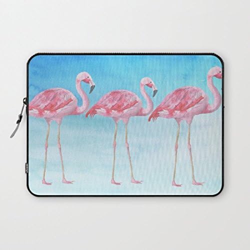 Longdong 13 Inches Flamingo Lagune Watercolor Computer Case Bag Slim Waterproof Neoprene Laptop Sleeve for MacBook Pro / Laptops / Notebook
