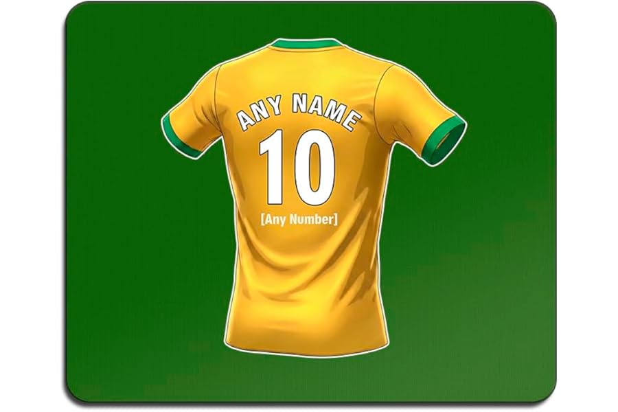UNIGIFT Personalised Gift - Norwich Fan 3mm Green Mouse Pad (Yellow and Green Football Jersey Design) Custom Name Mat - Norfolk NR1 Club