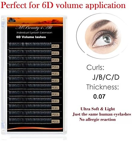 Mbeauty4all 0.07 /C- curl (9mm)Silk XD Volume Lash Semi Permanent Individual Eyelash Extensions