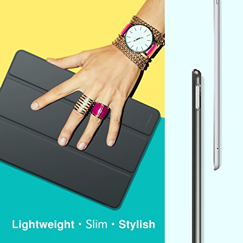 MoKo Hülle für iPad Pro 10.5 Zoll 2017 – PU Leder Tasche Schutzhülle Schale Smart Case mit Translucent Rücken Deckel, mit Auto Schlaf / Wach Funktion und Stanfunktion für Apple iPad Pro 10.5 Tablet, Space Grau - 6