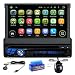 Produktbild 7 Zoll kapazitiven Touchscreen Einzel Din Android 5.1.1 Lollipop OS Universal Autoradio mit Quad-Core-1.6G Cortex A9 CPU 16G Flash und 1G DDR3 RAM GPS Radio DVD Player Aux Input OBD2 USB/SD DVR