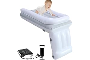 Zankie Inflatable Toddler Travel Bed with seat belt,Baby Travel Plane Bed with Hand Pump,Inflatable Airplane Car Bed for Toddler,Fly Traval Kids Bed,Portable Toddler Bed for Travel & Camping