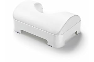 LUXE BIDET LUXE Comfort Soft and Ergonomic Toilet Footstool with Removable Soft Foam Cushion and Waterproof PU Leather Slipcover, Adjustable 5-7 Inch Height, White
