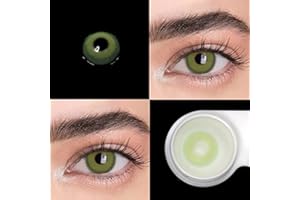 BIO-ESSENCE MISLENS Pack Lentillas de Hidrogel blandas 1 par Lentes de contacto color verde sin graduación. Duración: 12 meses. Incluye de regalo estuche y 10ml de solución (VERDE HADA)