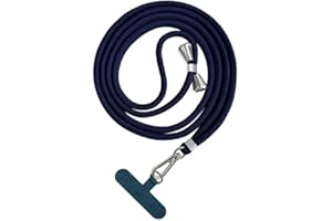 xinyunew Cordón Correa para Teléfono Móvil Ajustable Universal, 1*Cordón Colgante Movil y 1 Parche,Cuerda para Móvil Compatible la Mayoría de Las Fundas de Teléfono,Cuerda para Móvil Azul Oscuro