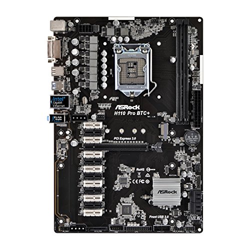 ASRock H110 Pro BTC  - Placa Base Especial para criptomonedas  Chipset Intel H110  LGA 1151  2X DDR4  M  x  32GB  DVI-D  4X SATA3  1x M 2  1x PCIe 3 0 x16  12x PCIe 2 0 x1  4X USB 3 1 Gen1 
