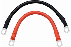 Idota Câble Batterie 5AWG/ 16mm² 15cm Onduleur Cable Batterie Voiture 12V avec Clip Annulaire 10mm pour Moto Automobile Bateaux Marins(SC16-10 15 cm)