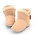 Sheepskin baby booties pink with adjustable velcro 1-Velcro (100% Genuine Merino Sheepskin) 6-12 month
