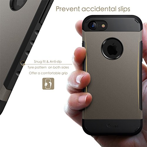 iPhone 7 Case with [Free Screen Protector] Dual Layer Drop Protection Cover Shock-resistant Heavy Duty Rugged Cases for Apple iPhone7 4.7