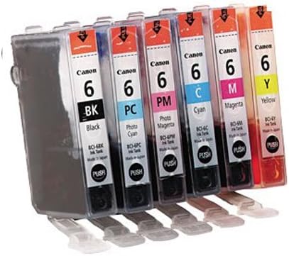 Set of 6 Compatible BCI-6 Ink Cartridges for Canon IP6000D, BJC-8200, BJI-9100, i905D, i9100, i950, i965, i990, i9900, i9950, S800, S820, S820d, S830D, S900, S9000
